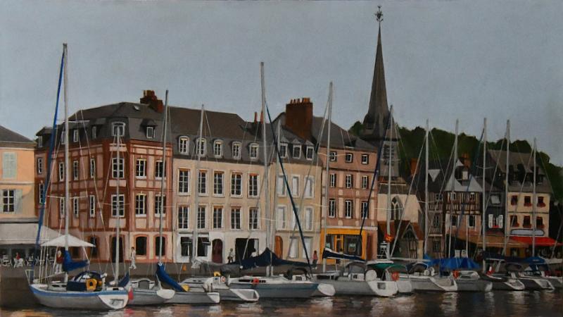 honfleur-quai st Etienne 3.jpg - Pastel / size 70x40